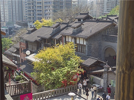 重庆十八梯历史文化街区风光