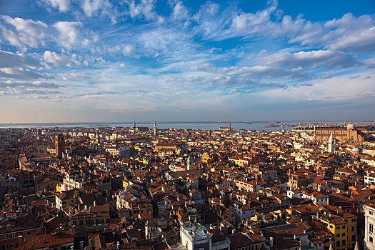 城市,塔,俯拍,威尼斯,威尼托,意大利