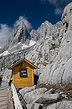 道路,冰河,玉龙雪山,丽江,中国