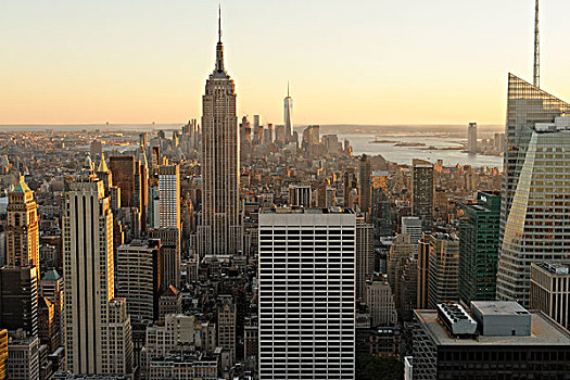 风景,帝国大厦,上面,石头,纽约,曼哈顿,美国