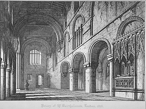 内景,小修道院,伦敦,1818年,艺术家