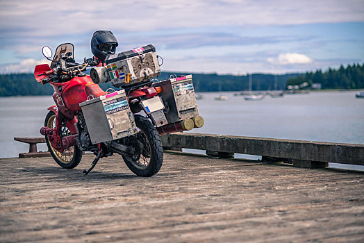 旅游,摩托车,坎贝尔河,温哥华,加拿大