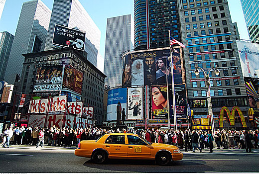 一堆,摊亭,时代广场,纽约