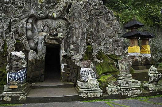 入口,洞穴,巴厘岛,印度尼西亚,东南亚
