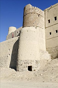 历史,砖坯,要塞,巴赫拉,城堡,世界遗产,哈迦,加尔比,山峦,区域,阿曼苏丹国,阿拉伯,中东
