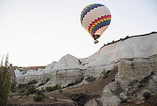 热气球,高处,岩石构造,卡帕多西亚,安纳托利亚,土耳其