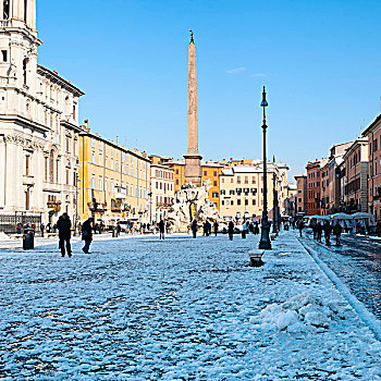 纳佛那广场,冬天,罗马,拉齐奥,意大利