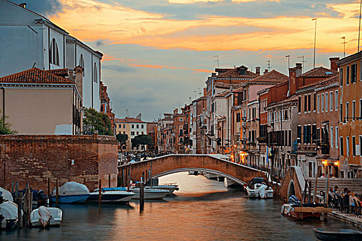 威尼斯,大运河,日落,风景,古建筑,意大利