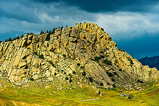 山,草原,风景,国家公园,蒙古,亚洲