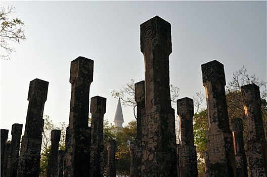 柱子,古城,波隆纳鲁沃古城,斯里兰卡