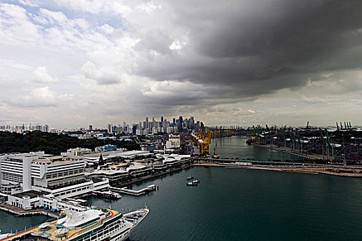 游艇,进入,新加坡,港口
