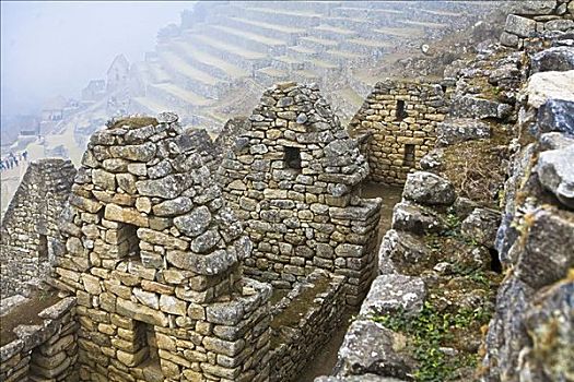 俯拍,古遗址,马丘比丘,库斯科地区,秘鲁