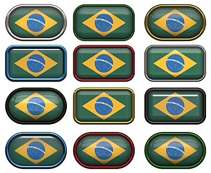 扣,旗帜,巴西