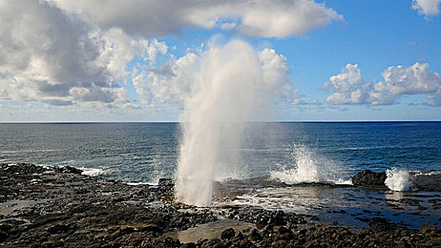 喷涌,坡伊普,考艾岛,夏威夷
