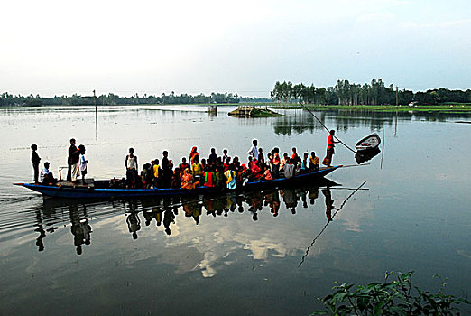 家庭,船,乡村,传统,孟加拉,旅游,家,消费,白天,2008年