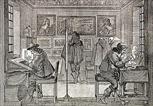 历史,荷兰,工作,工作间,17世纪