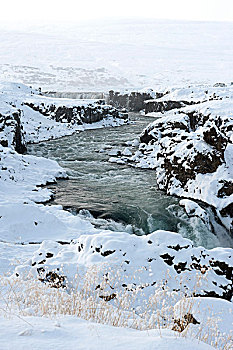 神灵瀑布,区域,北方,冰岛
