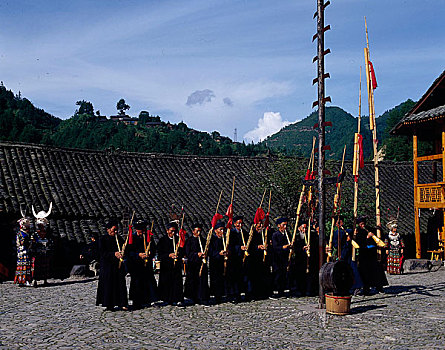 贵州黔东南地区千户苗寨全景