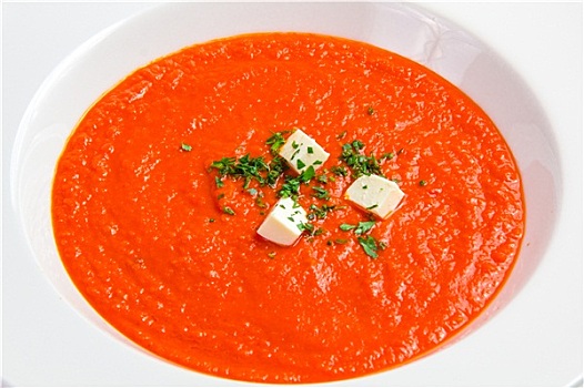西红柿汤,药草,奶酪