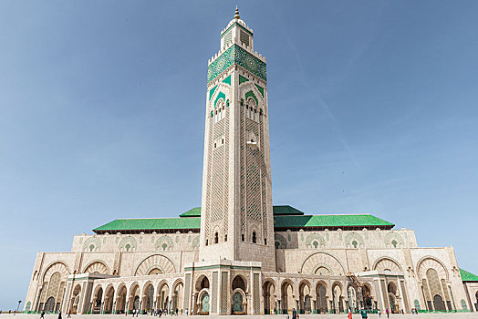 哈桑二世清真寺,大,哈桑二世,摩尔风格,建筑,尖塔,世界,卡萨布兰卡,摩洛哥,非洲