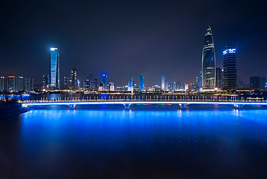 中国广东深圳后海中心区都市夜景