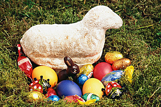 复活节小羊,甜食,复活节草巢
