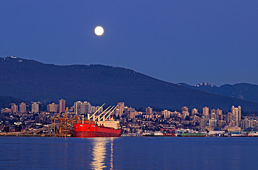 船,月出,北温哥华,不列颠哥伦比亚省,加拿大
