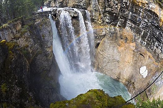 瀑布,班芙国家公园,艾伯塔省,加拿大