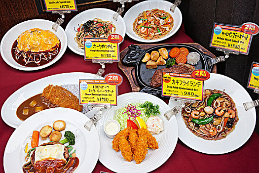 日本,东京,餐馆,塑料制品,食物,展示