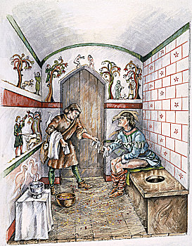 中世纪油画厕所图片