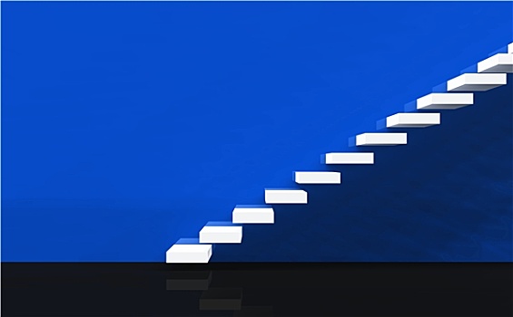 现代,楼梯,蓝色,黑色
