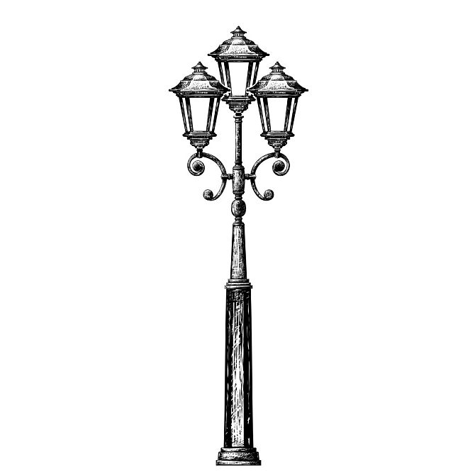 素描,街道,路灯,矢量,绘画_高清图片_全景视觉