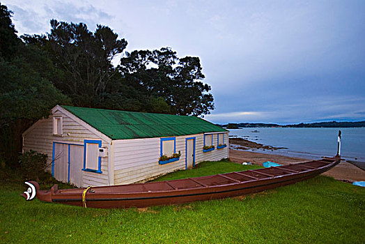 房子,独木舟,岛屿湾,北岛,新西兰