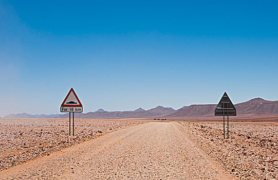 北方,纳米布沙漠,纳米比亚,标识,遥远,道路,山谷