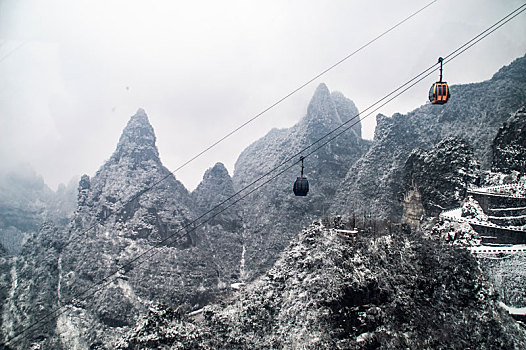 冰雪天天门山索道