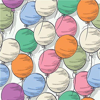 无缝,彩色,气球,图案