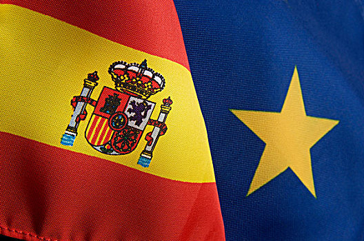 西班牙,欧元,旗帜,插画