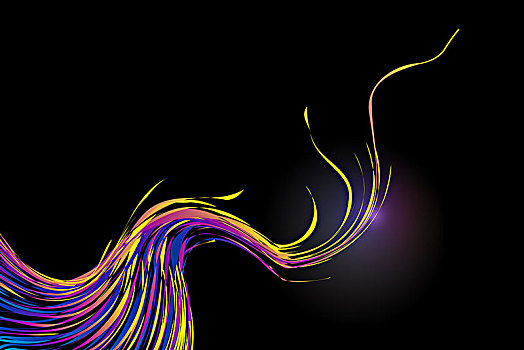 色彩缤纷的曲线组成发光抽象背景
