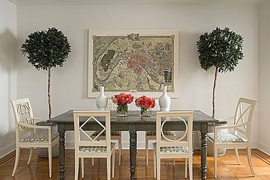 白色,木头,椅子,灰色,桌子,传统风格,餐厅