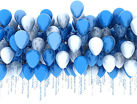 蓝色,白色,聚会,气球