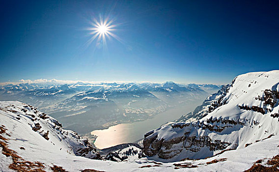风景,湖,山峦,吐根堡,区域,瑞士,东方,阿尔卑斯山,欧洲