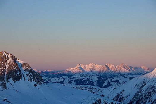 山景,冬天,基茨比厄尔,阿尔卑斯山,提洛尔,奥地利