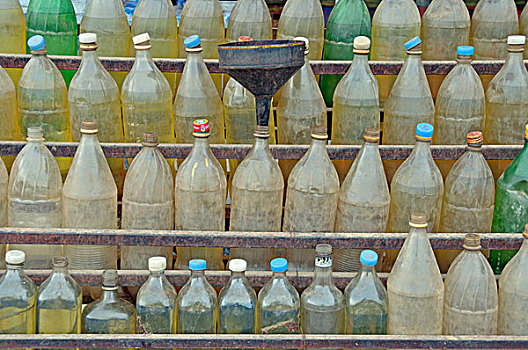加油站,汽油,塑料瓶,泰国,亚洲