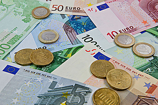 欧元,钞票,硬币