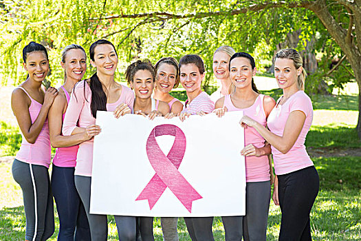 合成效果,图像,乳腺癌,意识,信息,微笑,女人,粉色