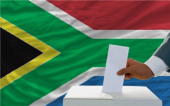 男人,投票,选举,南非,正面,旗帜