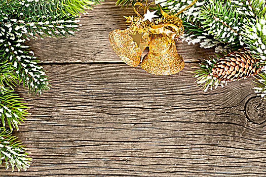圣诞节,枝条,装饰,老,木质背景