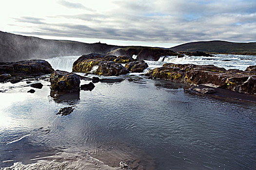 风景,石头,瀑布,冰岛