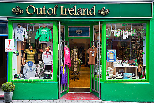 绿色,店面,销售,纪念品,戈尔韦,城市,戈尔韦郡,爱尔兰