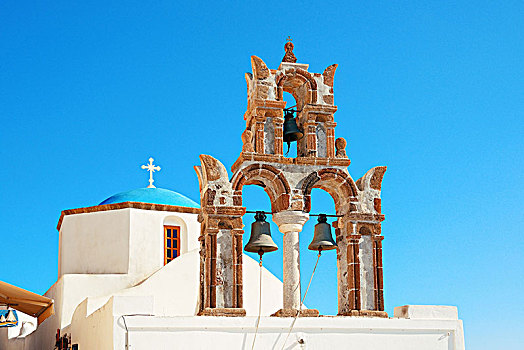 圣托里尼岛,传统建筑,钟楼,希腊
